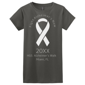 Fight Alzheimer's Now Misses Relaxed Fit Gildan Ultra Cotton Tee