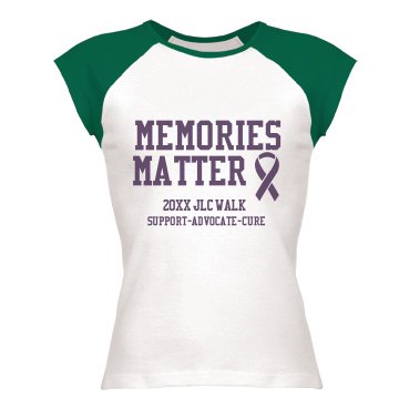 Memories Matter Junior Fit Bella 1x1 Rib Cap Sleeve Raglan Tee