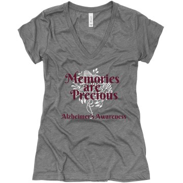 Memories are Precious Junior Fit Bella 1x1 Rib V-Neck Tee