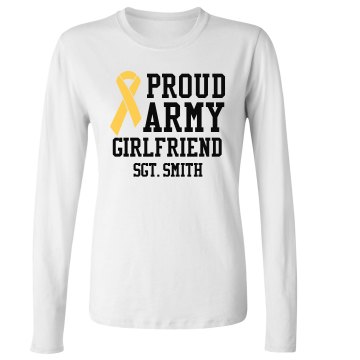 Army Girlfriend Junior Fit Bella Long Sleeve Crewneck Jersey Tee