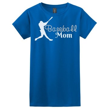 Rhinestone Baseball Mom  Misses Relaxed Fit Gildan Ultra Cotton Tee