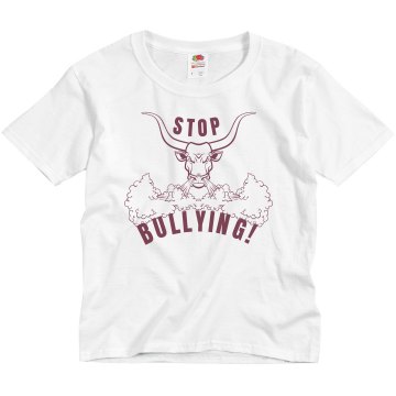 Stop Bullying Bull Youth Basic Gildan Heavy Cotton Crew Neck Tee