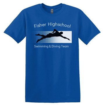 Fisher Swimming Team Unisex Gildan Heavy Cotton Crew Neck Tee