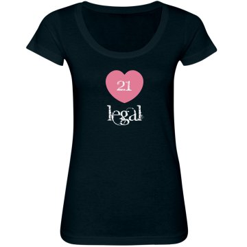 Legal 21 Junior Fit Bella Sheer Longer Length Scoopneck Tee
