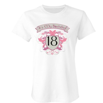It's My Birthday 18 Junior Fit Bella Sheer Longer Length Rib Tee