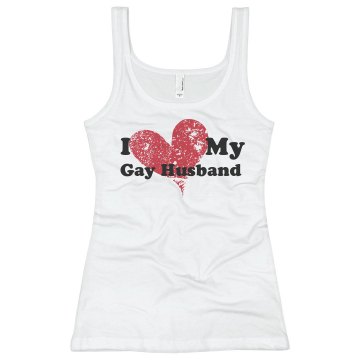 I love My Gay Husband Junior Fit Bella Slit V-Neck Tee