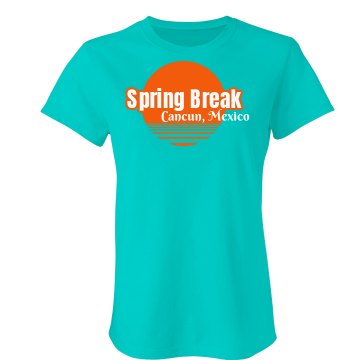 Spring Break Cancun Junior Fit Bella Crewneck Jersey Tee
