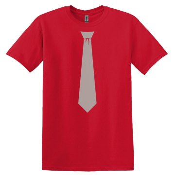 Scarlet & Grey Neck Tie Unisex Gildan Heavy Cotton Crew Neck Tee
