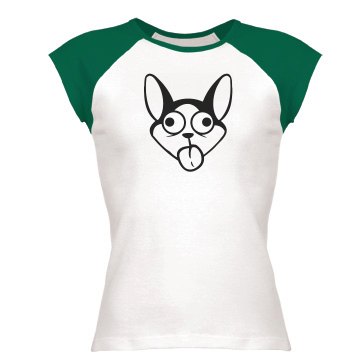 Crazy Dog Ringer Junior Fit Bella 1x1 Rib Ringer Tee