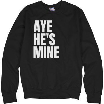 Aye He's Mine Left Align Unisex Hanes Crew Neck Sweatshirt