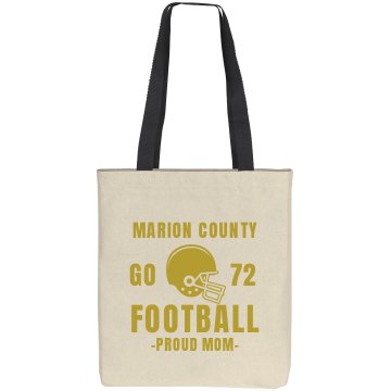 Proud Football Mom Bag Port Authority Color Canvas Tote