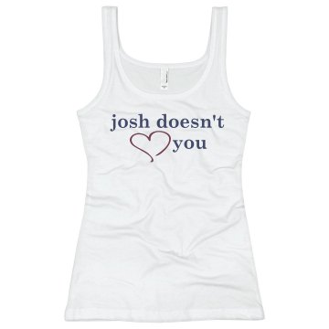 Josh Doesn't Heart You Junior Fit Basic Bella 2x1 Rib Tank Top