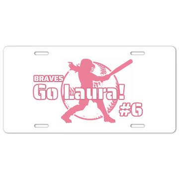 Softball Player Plate License Plate