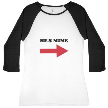 He's Mine Junior Fit Bella 1x1 Rib 3/4 Sleeve Raglan Tee