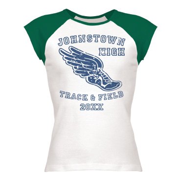 High School Track & Field Junior Fit Bella 1x1 Rib Ringer Tee
