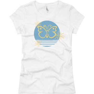 Butterfly Sparkle Junior Fit Basic Bella Favorite Tee