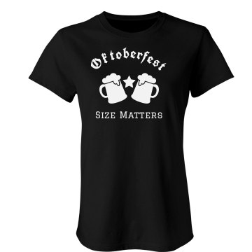 Oktoberfest Size Matters Junior Fit Bella Crewneck Jersey Tee