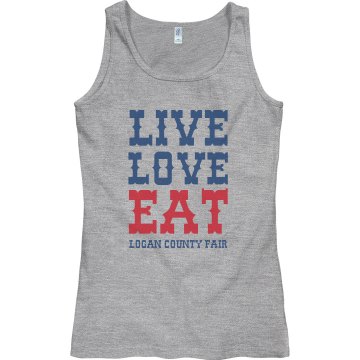 Live Love Eat Fair Junior Fit Bella Sheer Longer Length Rib Tank Top