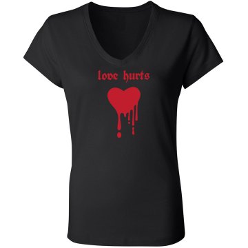 Love Hurts Junior Fit Bella Long Sleeve Sheer Longer Length Rib V-Neck Tee