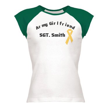 Army Girlfriend Tee Junior Fit Bella 1x1 Rib Ringer Tee