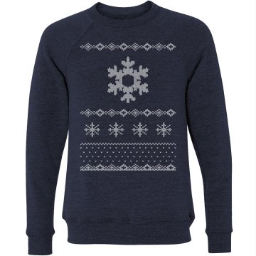 Snowflake Ugly Sweater Unisex Canvas Triblend Crew