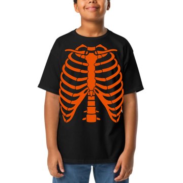 Youth Rib Cage Halloween Youth Gildan Ultra Cotton Crew Neck Tee
