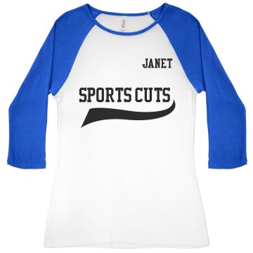 Athletic Style With Back Junior Fit Bella 1x1 Rib 3/4 Sleeve Raglan Tee