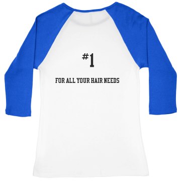 Athletic Style With Back Junior Fit Bella 1x1 Rib 3/4 Sleeve Raglan Tee