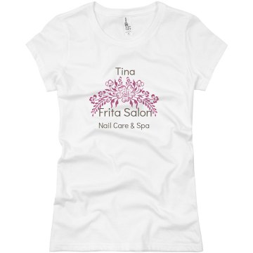 Long Sleeve Nail Spa Tee Junior Fit Bella Long Sleeve Sheer Longer Length Rib V-Neck Tee
