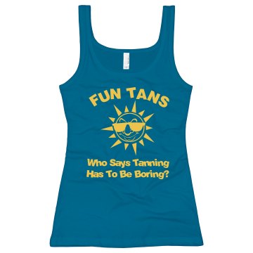 Tanning Salon Tank Junior Fit Bella Sheer Longer Length Rib Tank Top
