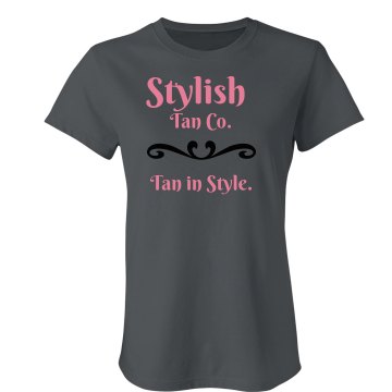 Stylish Tanning Tee Junior Fit Bella Crewneck Jersey Tee