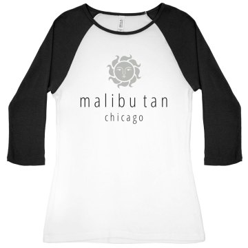 Tanning Salon Tee Junior Fit Bella 1x1 Rib 3/4 Sleeve Raglan Tee
