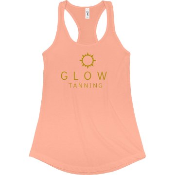 Tan Salon Tank Junior Fit Bella Sheer Longer Length Rib Strap Tank Top