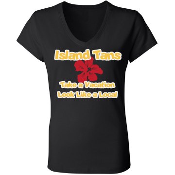 Tanning Studio Tee Junior Fit Bella Sheer Longer Length Rib V-Neck Tee 