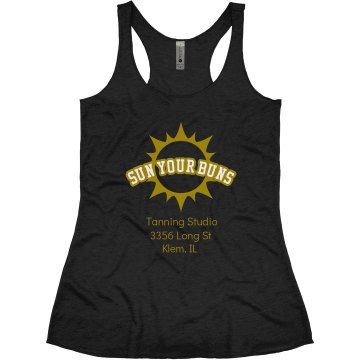 Tanning Salon Junior Fit Bella Triblend Racerback Tank