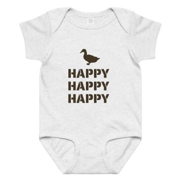 Happy Happy Happy Infant Rabbit Skins Lap Shoulder Creeper