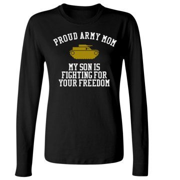 My Son Fights Junior Fit Bella Long Sleeve Crewneck Jersey Tee