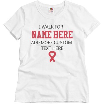 Walk-A-Thon Heart Disease Misses Relaxed Fit Basic Gildan Ultra Cotton Tee