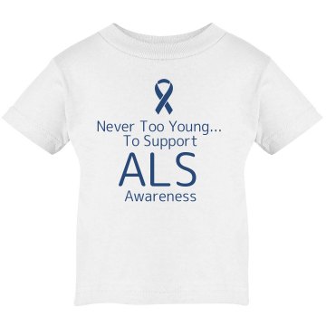 Never Too Young  ALS Infant Rabbit Skins Lap Shoulder Tee