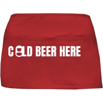 Cold Beer Here Port Authority Waist Apron with Pockets