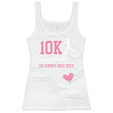 10K Charity Run Tee Junior Fit Bella Sheer Longer Length Rib Tee