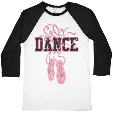 Dance Junior Fit Bella 1x1 Rib Cap Sleeve Raglan Tee