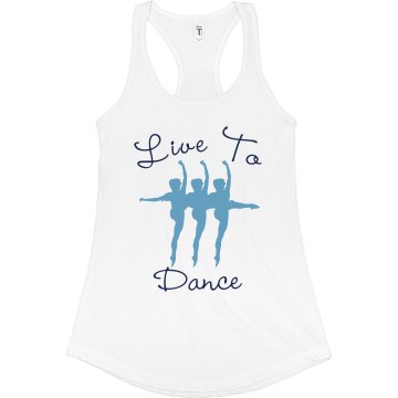 Live To Dance Tank Junior Fit Bella Sheer Longer Length Rib Racerback Tank Top