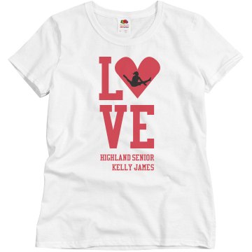 Custom Love Gymnastics Misses Relaxed Fit Basic Gildan Heavy Cotton Tee