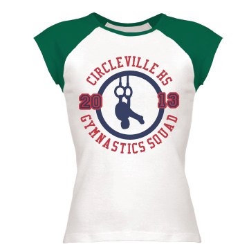 Circleville HS Squad  Junior Fit Bella 1x1 Rib Ringer Tee