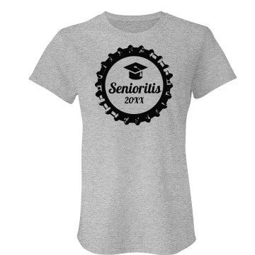 Senioritis Beer T Junior Fit Bella Crewneck Jersey Tee