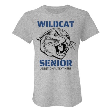 Wildcat Senior Mascot Junior Fit Bella Crewneck Jersey Tee