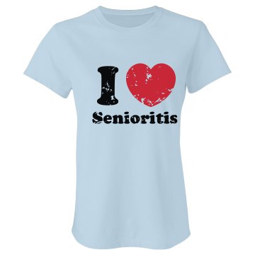 I Heart Senioritis T Junior Fit Bella Crewneck Jersey Tee