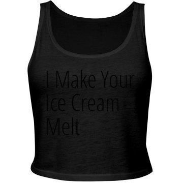 Ice Cream Melts Junior Fit Bella Sheer Longer Length Rib Racerback Tank Top