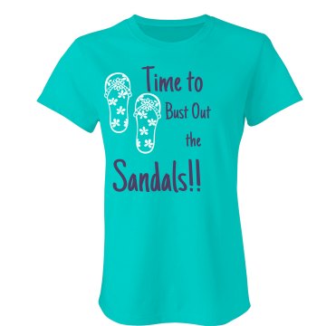 Time for sandals Junior Fit Bella Sheer Longer Length Rib Tee